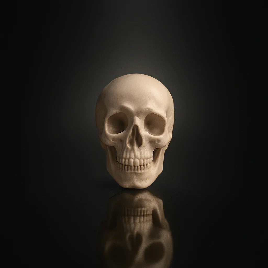 <Design> guitar headstock skull charm on <electric/acoustic> — HeadSnaps UK