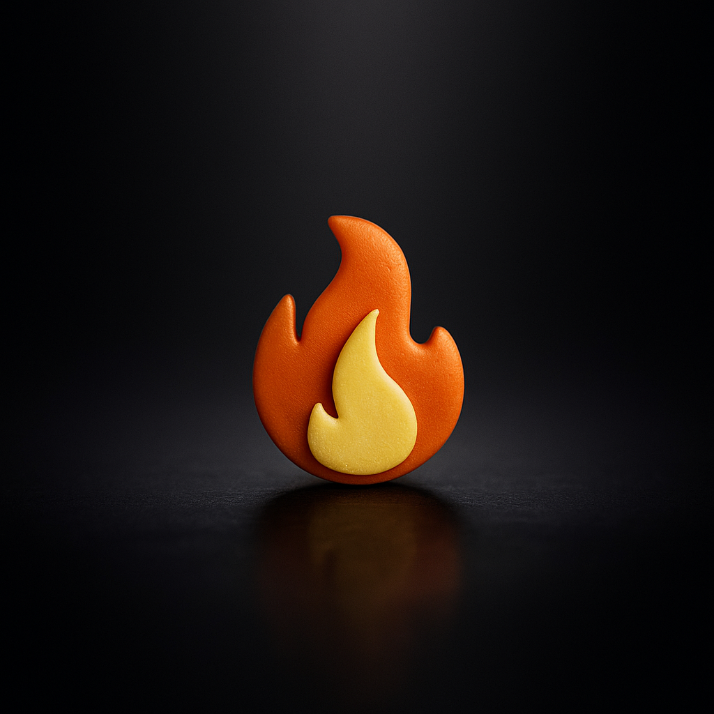 <Design> guitar headstock flame charm on <electric/acoustic> — HeadSnaps UK
