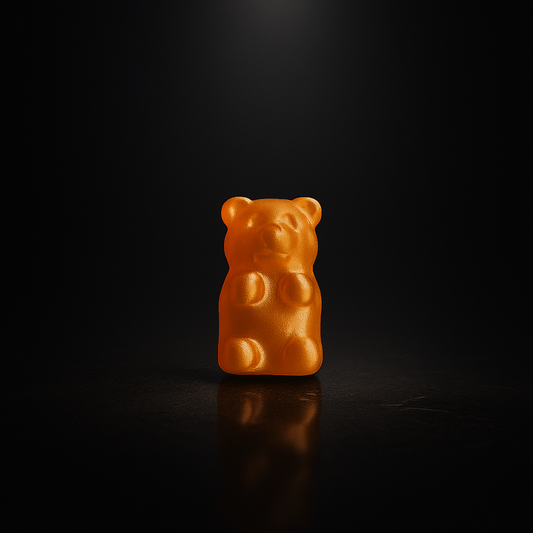 <Design> guitar headstock gummy bear charm on <electric/acoustic> — HeadSnaps UK