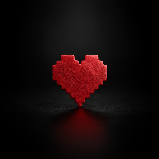 <Design> guitar headstock heart charm on <electric/acoustic> — HeadSnaps UK