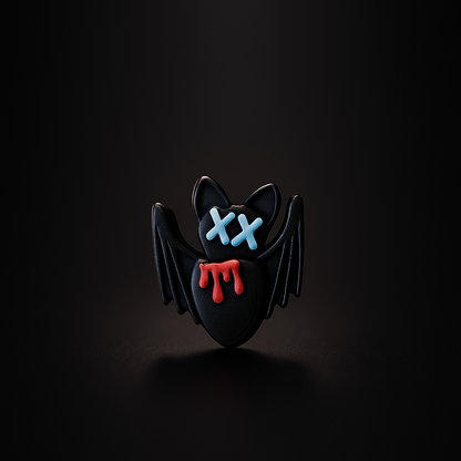 <Design> guitar headstock ozzy bat charm on <electric/acoustic> — HeadSnaps UK